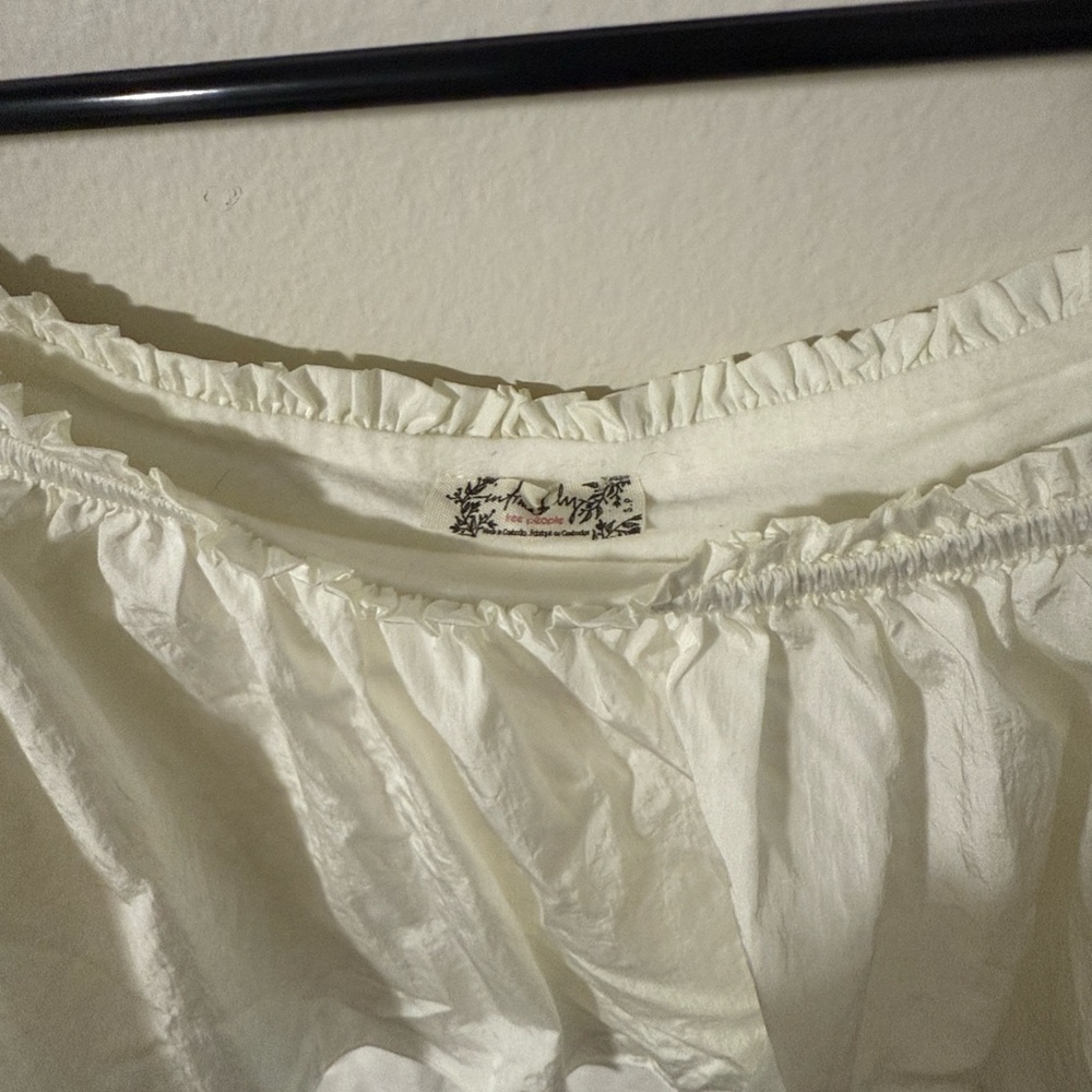 Free People White Ruffle Off-Shoulder Bodysuit - Picture 3 of 4